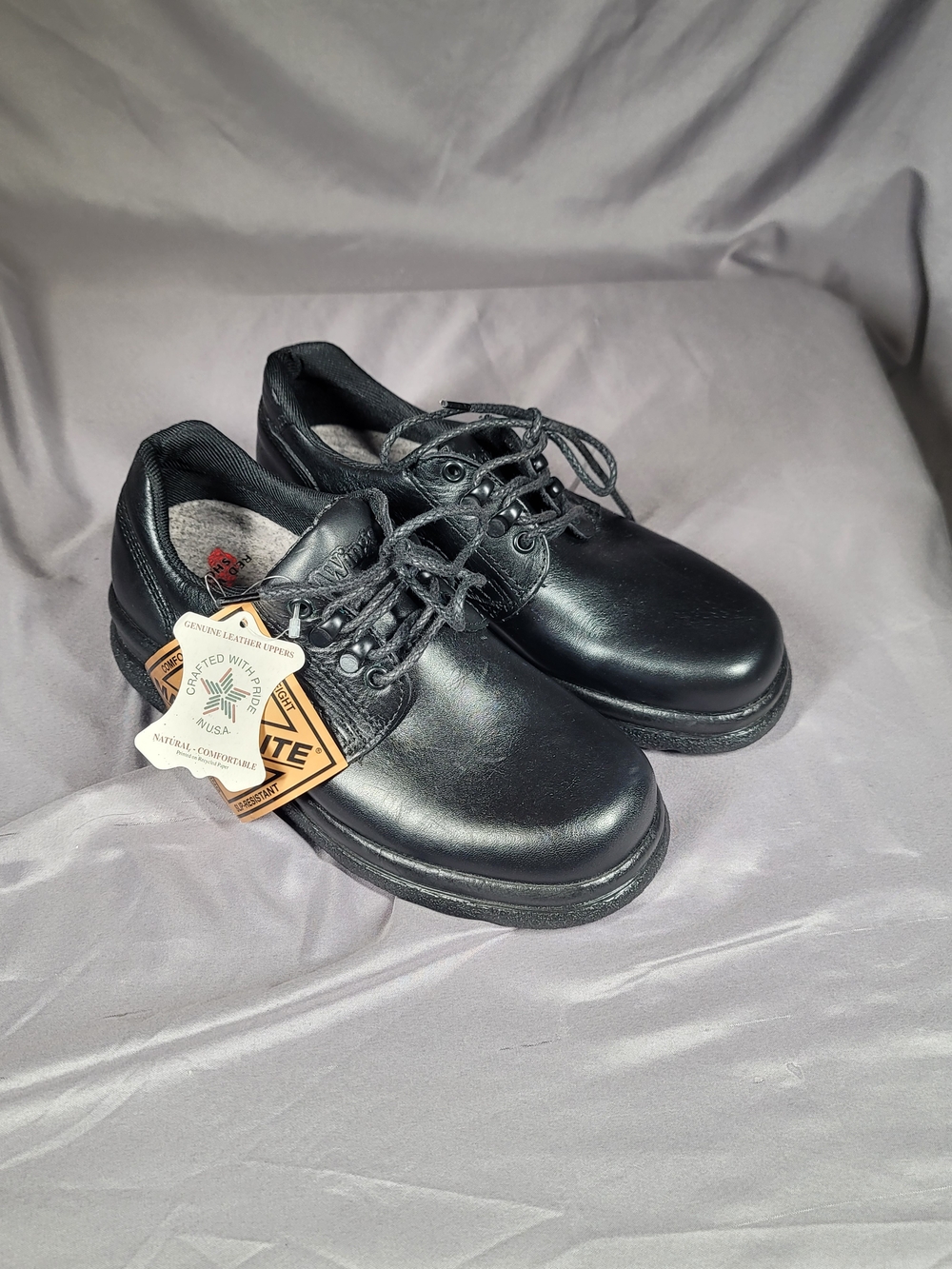 Red Wing Oxford Work Shoes Black Leather Slip Resistant USA Made Men's Size 6 D